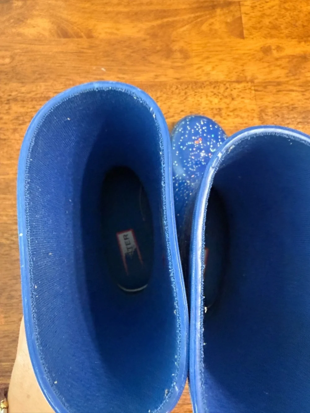 Hunter Kids First Classic Giant Glitter Rain Boots Blue Size 13/1